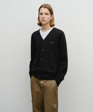 BASIC V NECK CARDIGAN black