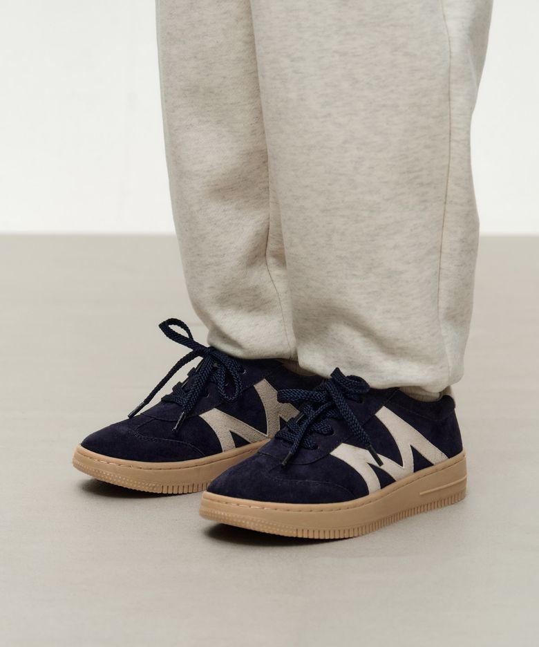 KIDS M LOGO SUEDE SNEAKERS navy