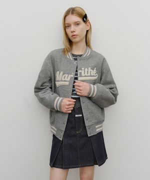 WOOL VARSITY JACKET heather gray