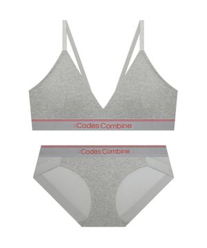 코튼 트라이앵글 브라렛 팬티 세트 - 5Colors