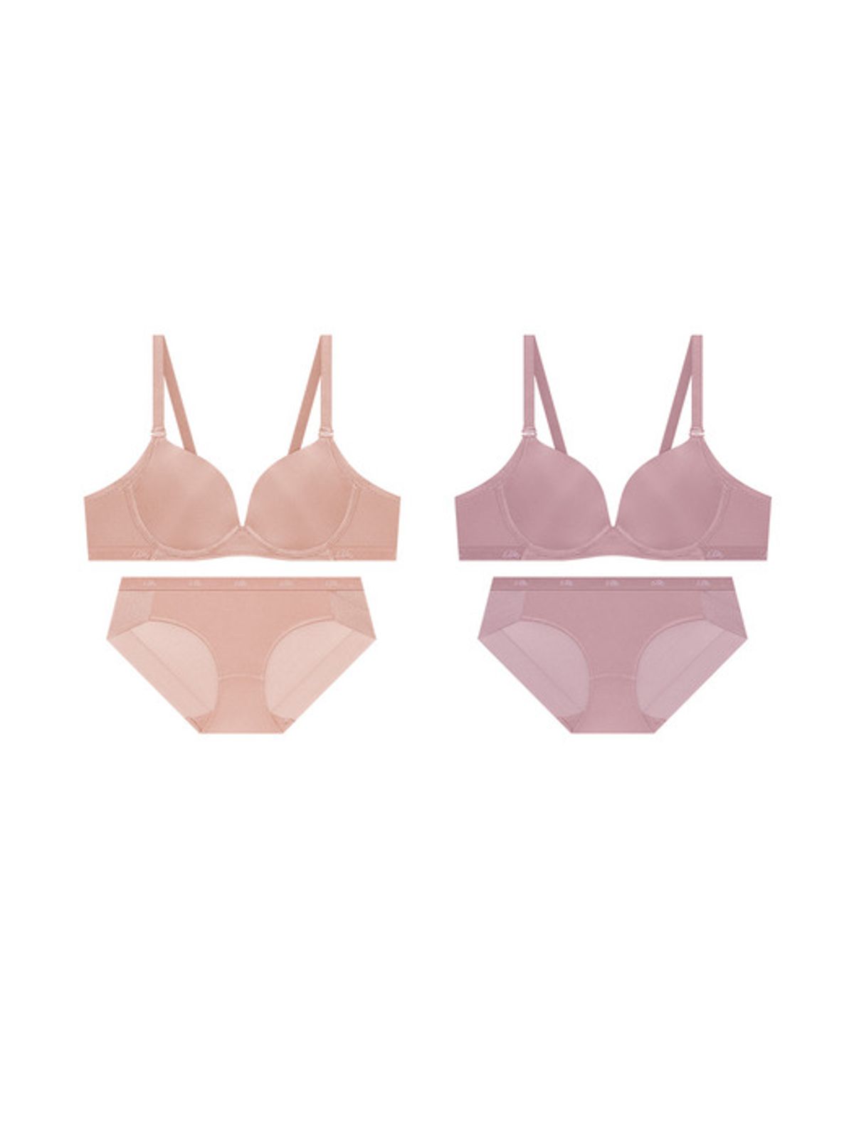 엘르이너웨어(ELLE INNERWEAR) 사이드윙 서포트핏 노와이어 브라 팬티 세트