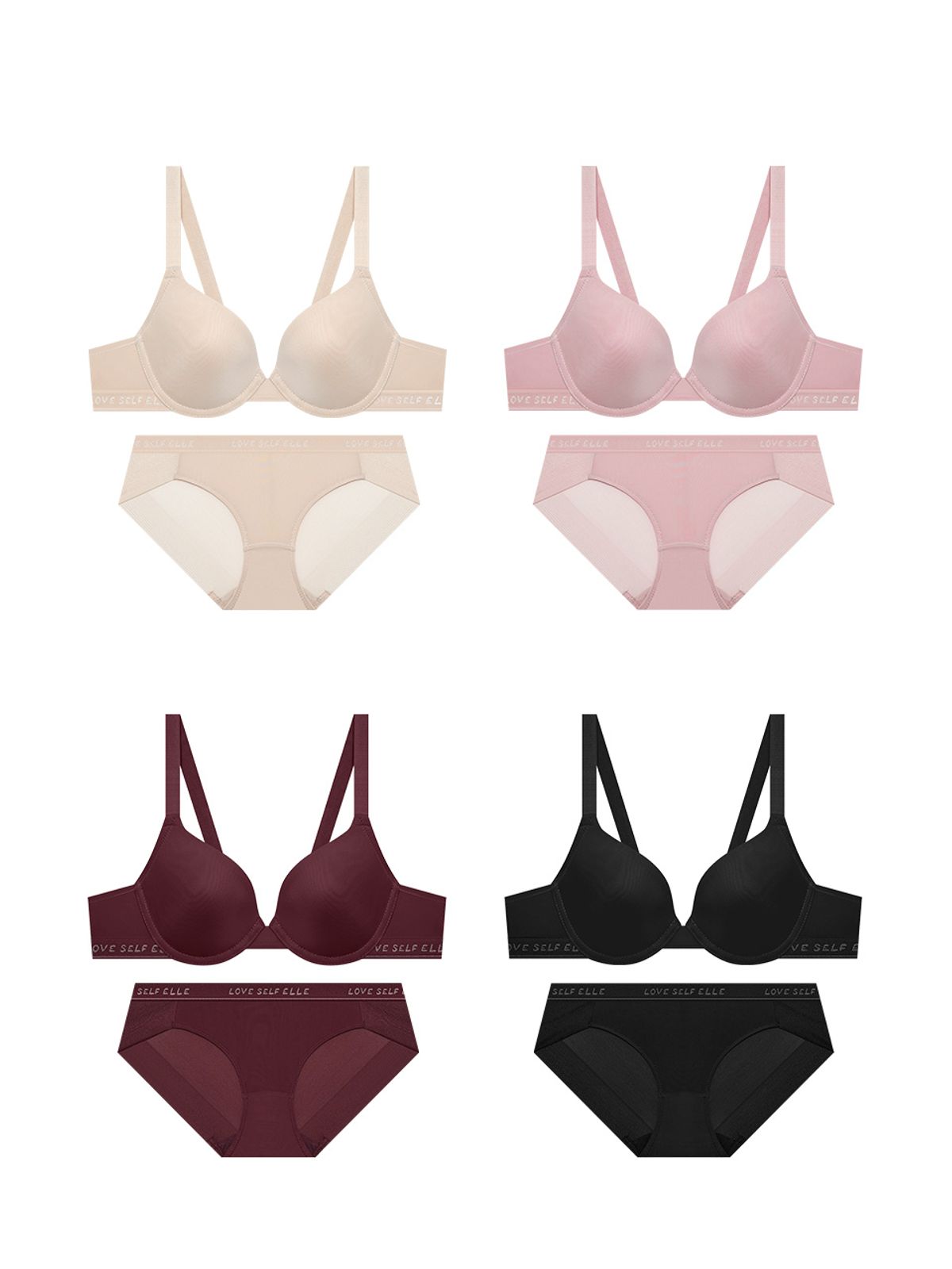 엘르이너웨어(ELLE INNERWEAR) 젠틀 글로우 서포트핏 브라 팬티 세트