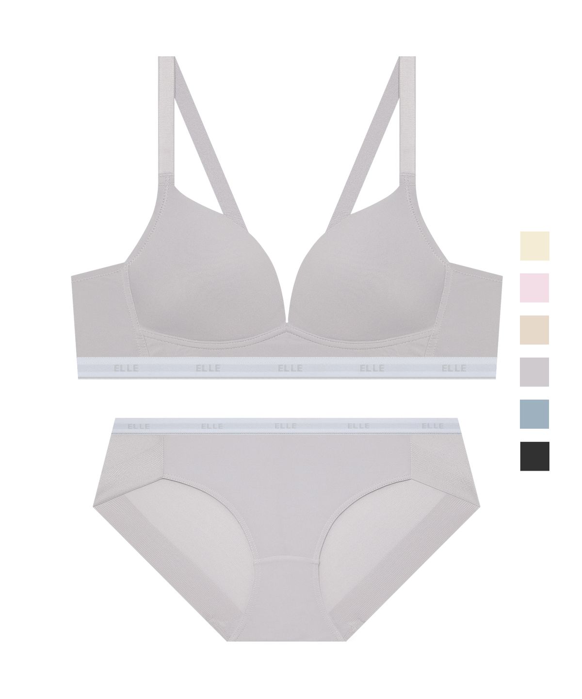 엘르이너웨어(ELLE INNERWEAR) 에어로쿨 컴포트핏 노와이어 브라 팬티 세트