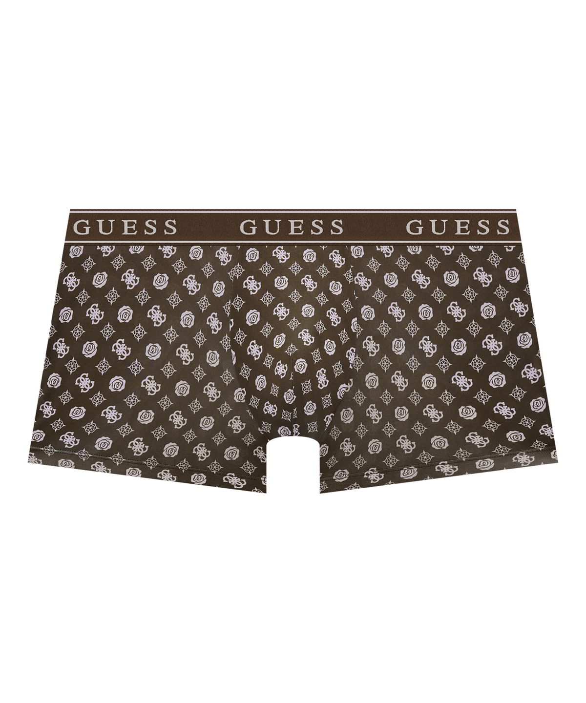 게스언더웨어(GUESS UNDERWEAR) 로즈 글로벌 패턴 드로즈 - 브라운