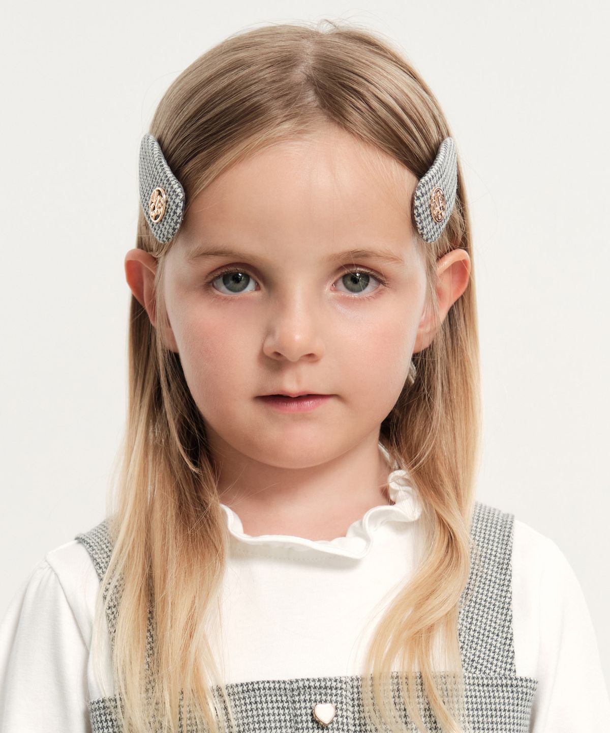 마리떼 키즈(MARITHÉ KIDS) KIDS W CIRCLE LOGO HAIR PIN 2PACK check