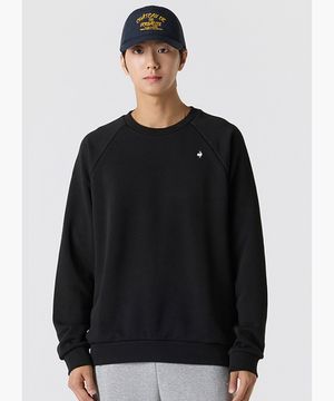 유니 에센셜 레귤러 맨투맨 - 블랙(QQ323LFS91)