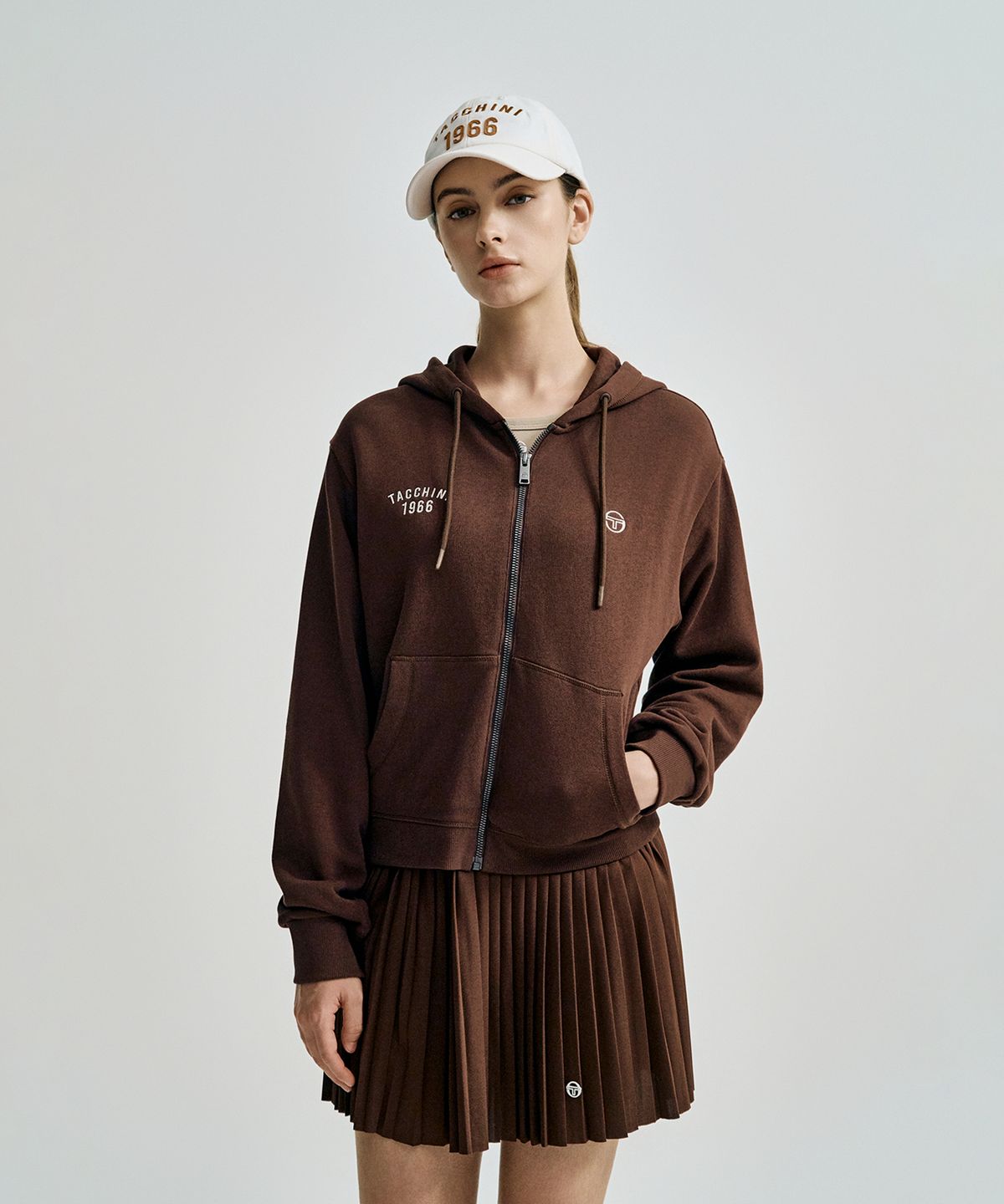 세르지오 타키니(SERGIO TACCHINI) W 프렌치 테리 후드집업 (D.Brown)
