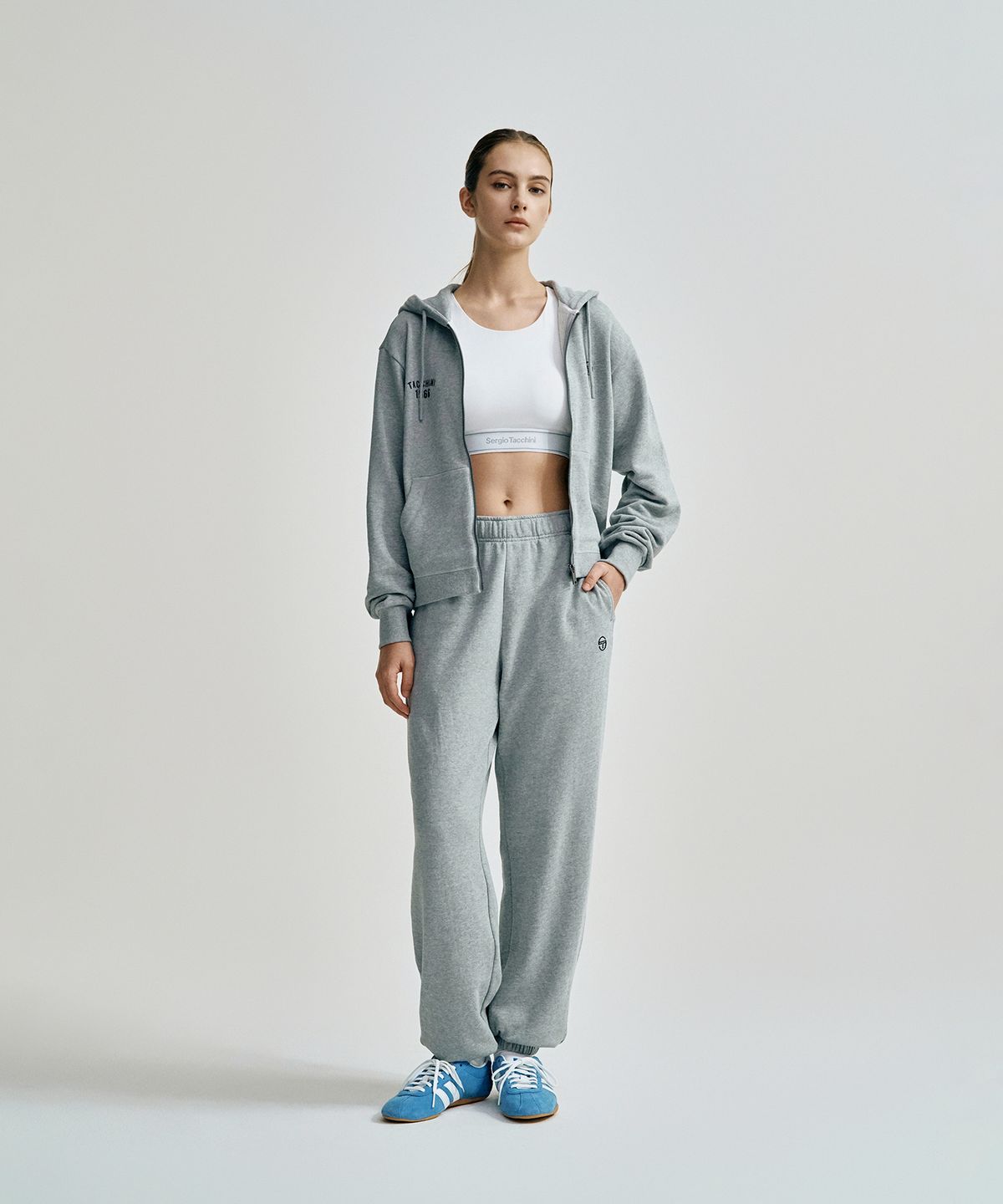 세르지오 타키니(SERGIO TACCHINI) W 프렌치 테리 후드집업 (Melange Grey)