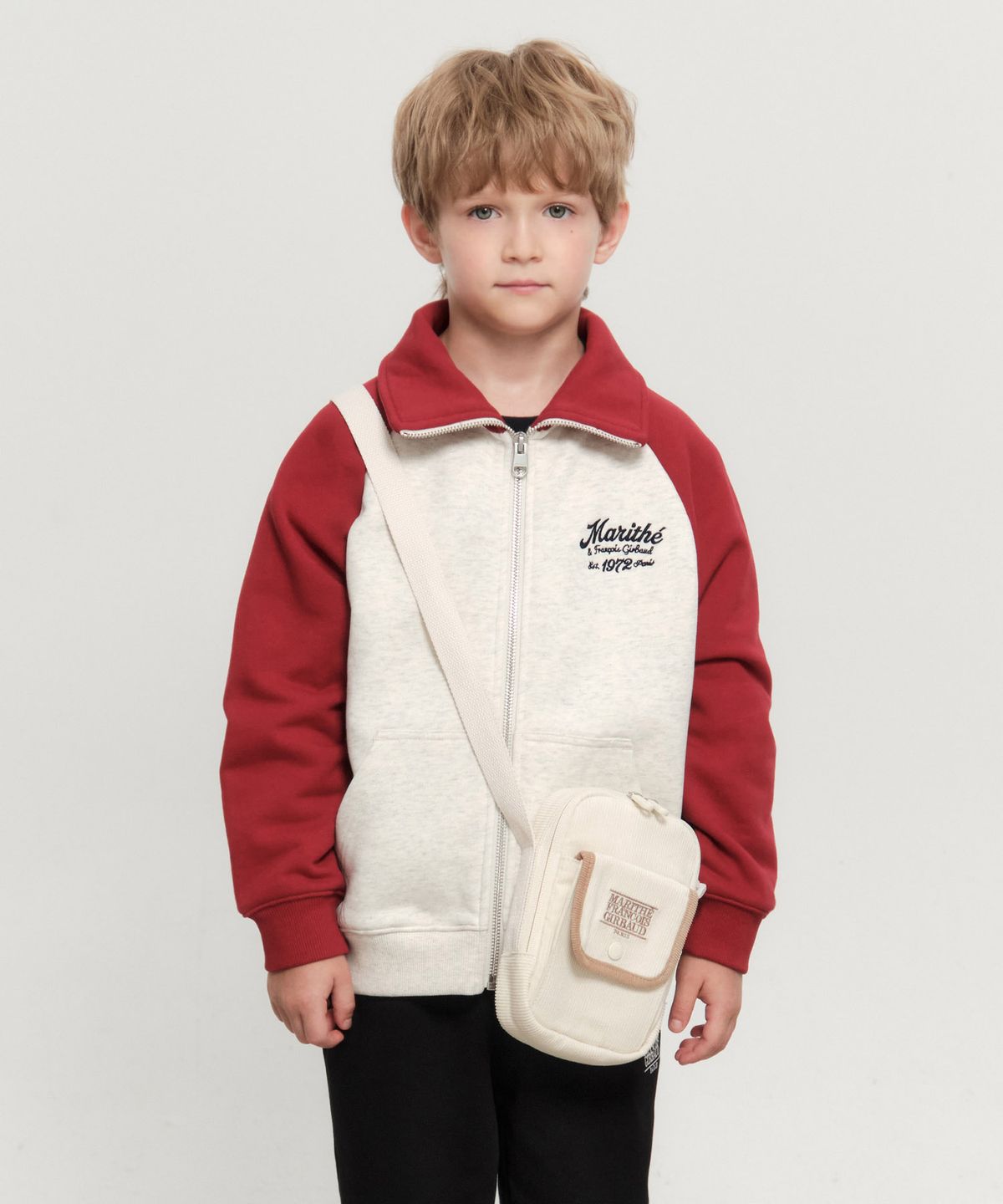 마리떼 키즈(MARITHÉ KIDS) KIDS FLAP POCKET CORDUROY CROSS BAG ivory