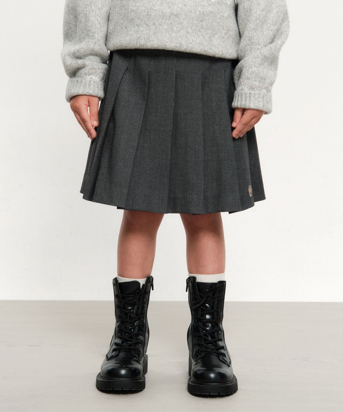 마리떼 키즈(MARITHÉ KIDS) KIDS W PLEATS MIDI SKIRT gray