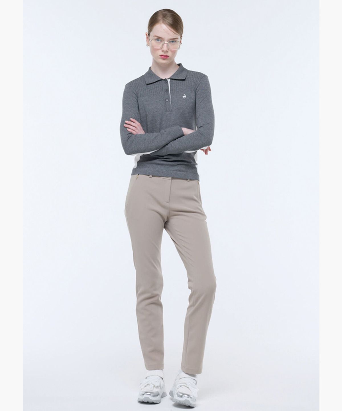 르꼬끄 골프(LECOQ GOLF) 여성 뒷밴드 아웃포켓 슬림핏 팬츠 (GQ322LPT91)