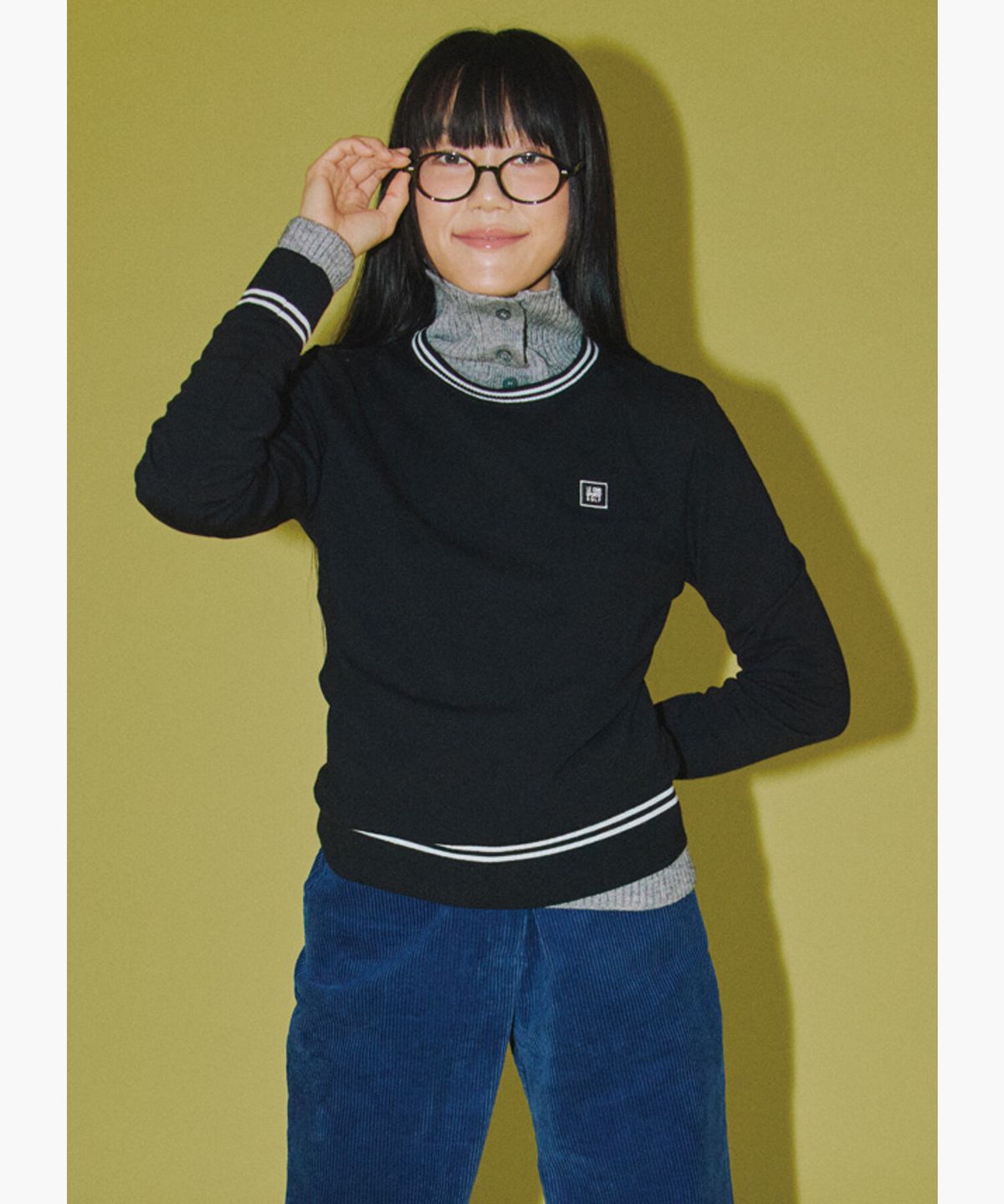 르꼬끄 골프(LECOQ GOLF) 여성 에센셜 라운드 긴팔 스웨터 (GQ322LKP99)