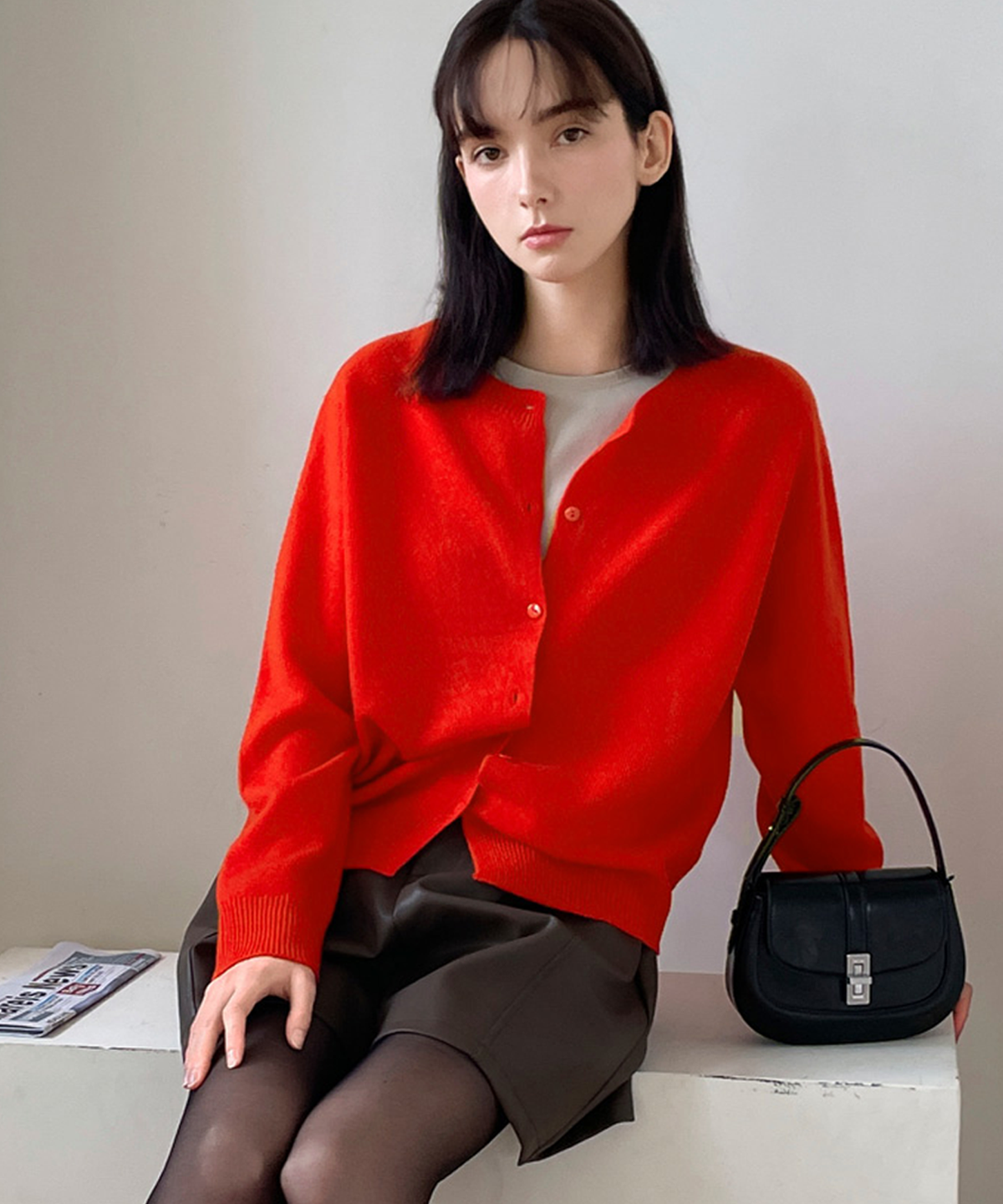 슬로우롤리(SLOWLOLLI) Pure soft wool cardigan