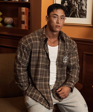 원모어 오버핏 플란넬 셔츠