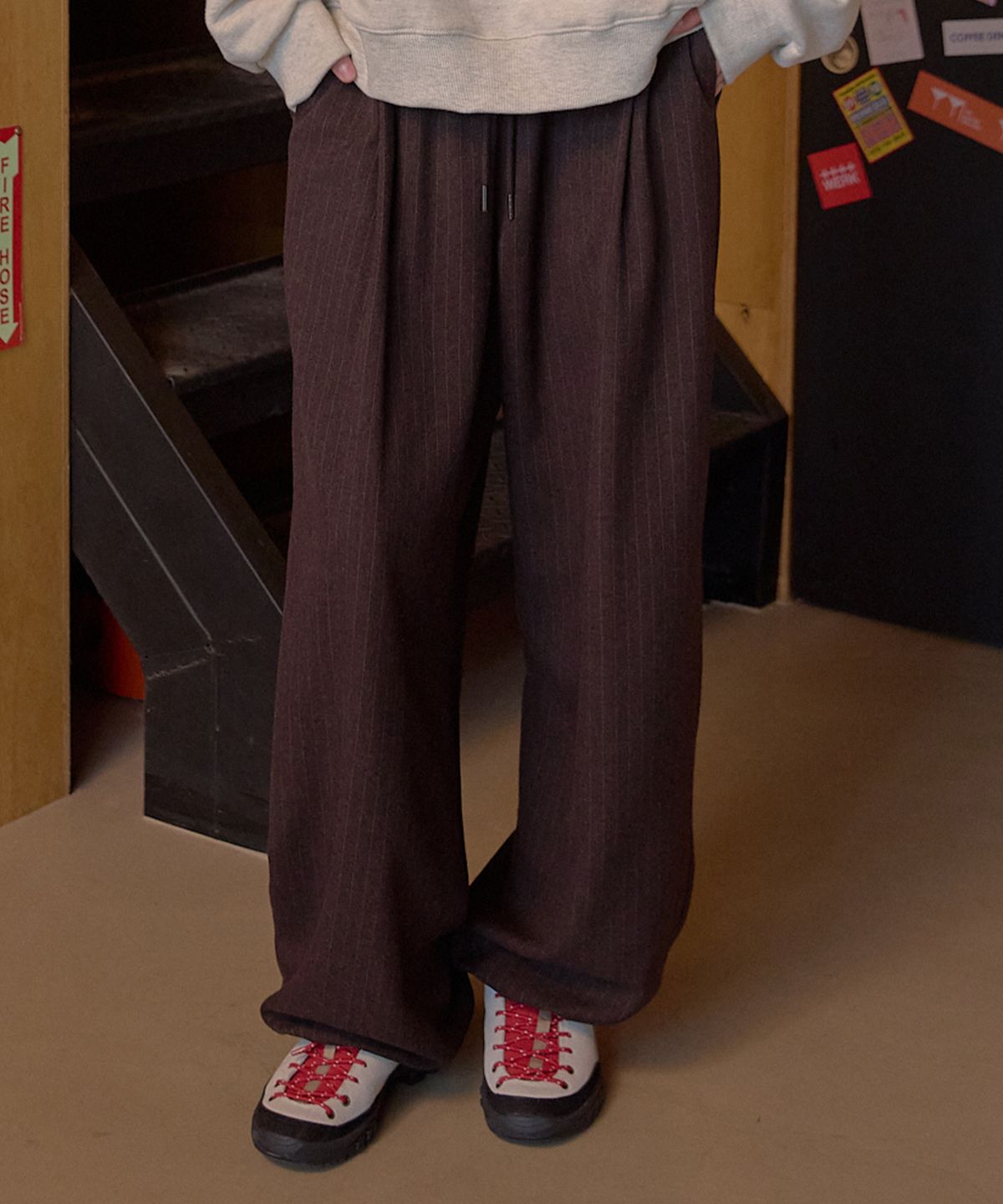피오팔(PO8) REDTAG STRIPE PANTS - BROWN