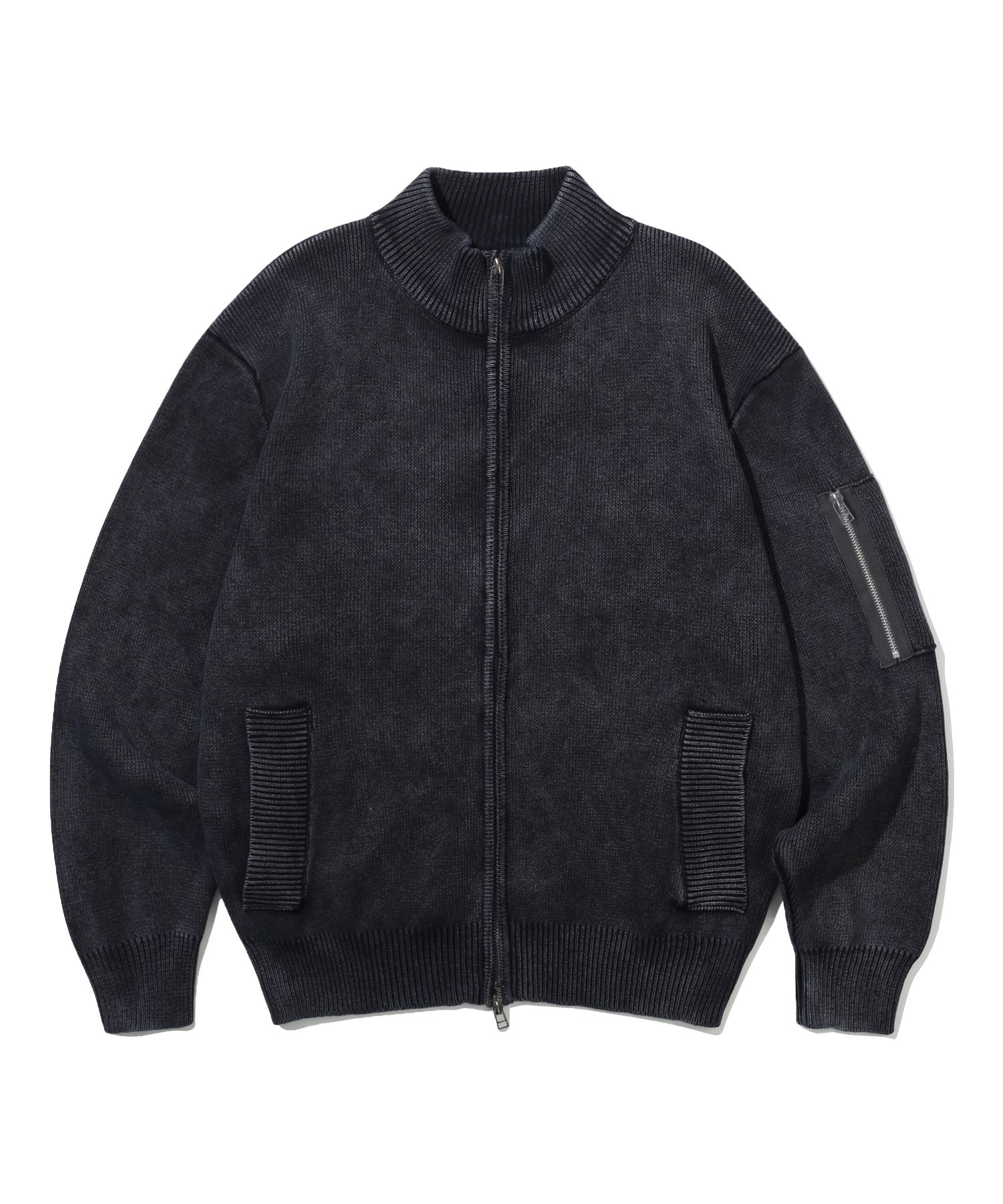 MUSINSA公式 | URBANSTOFF ウォッシュドハイネックニットジップアップ 