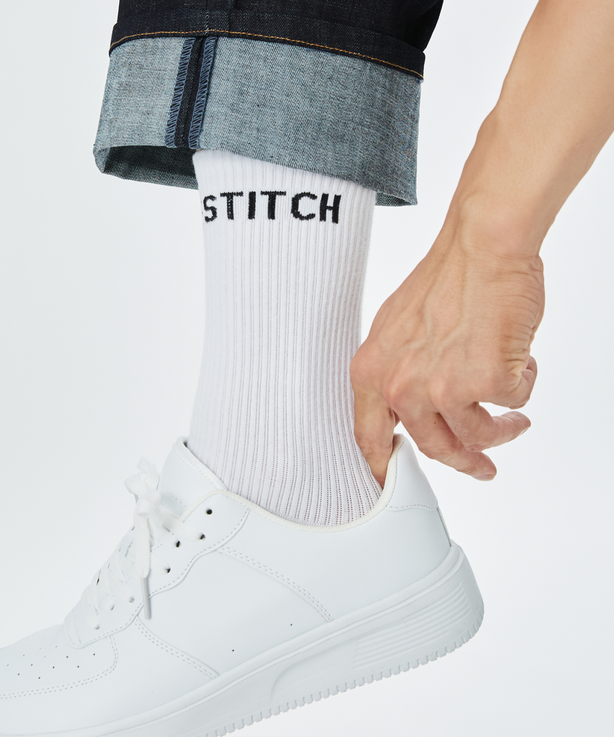 원스티치(ONESTITCH) 크루삭스 사막양말 Slim 1팩 [화이트/블랙]