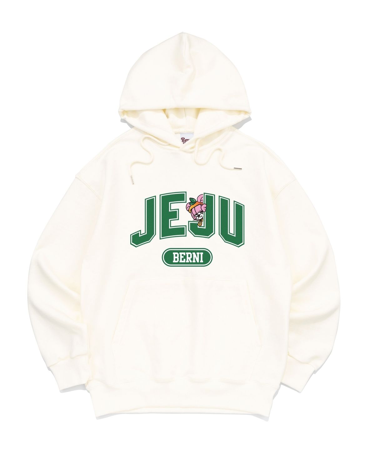 베르니(BERNI) 제주 베르니 키키 빅 로고 후드티 (크림)