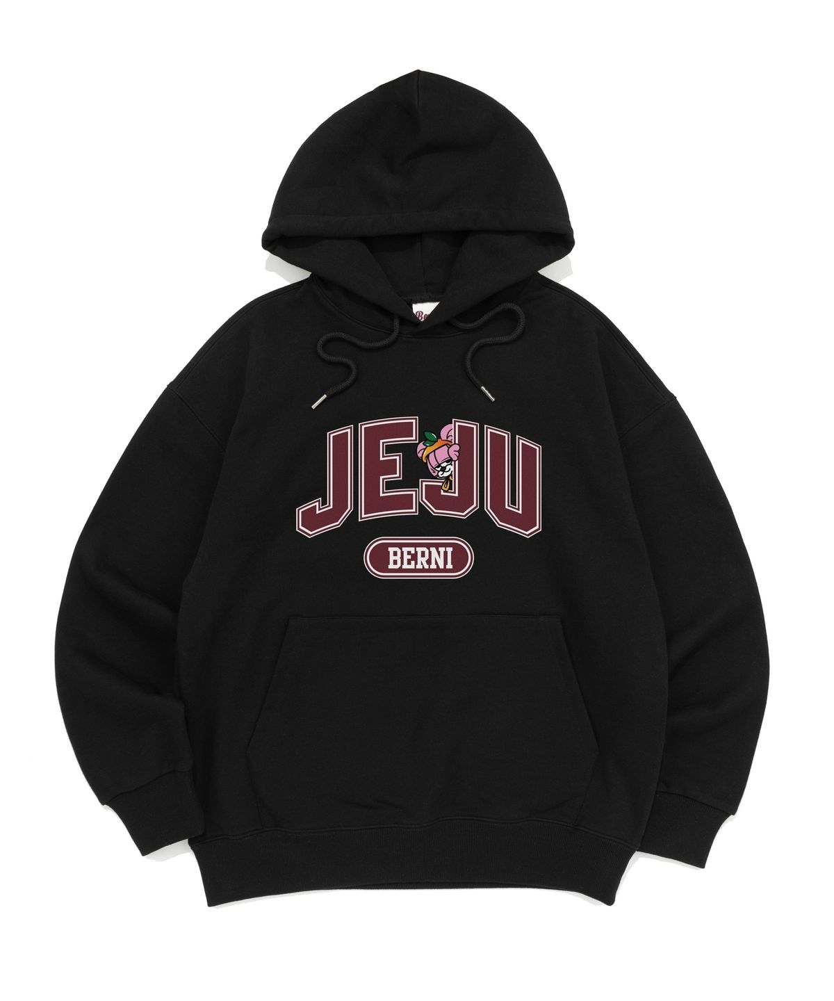 베르니(BERNI) 제주 베르니 키키 빅 로고 후드티 (블랙)