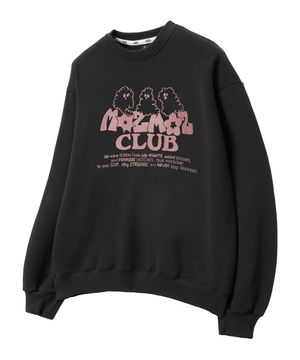 고스트 클라우드 그래픽 오버핏 맨투맨 블랙