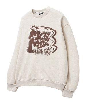 트윙클 그래픽 오버핏 맨투맨 오트밀