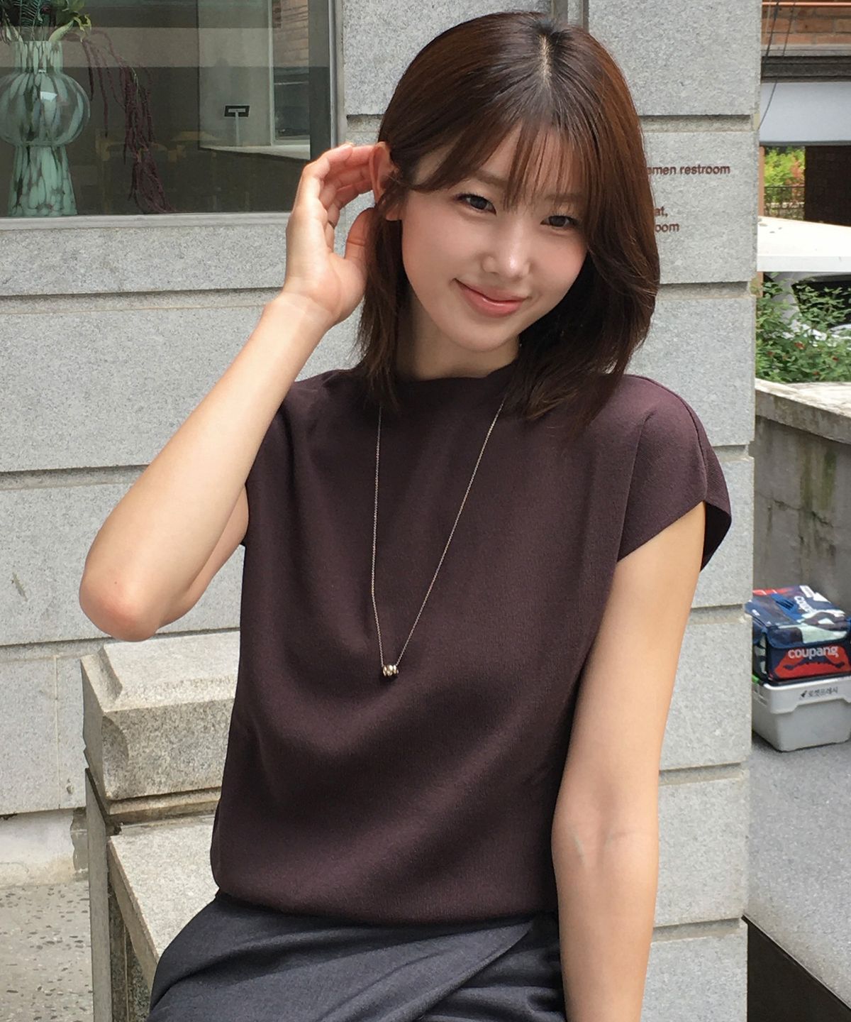 마인드브릿지 우먼(MIND BRIDGE WOMEN) [W]캡슬리브 모크넥 니트 - 6color