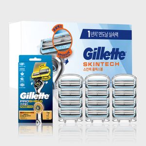 스킨텍 면도날 12입 + 프로쉴드 파워 면도기 본품 증정