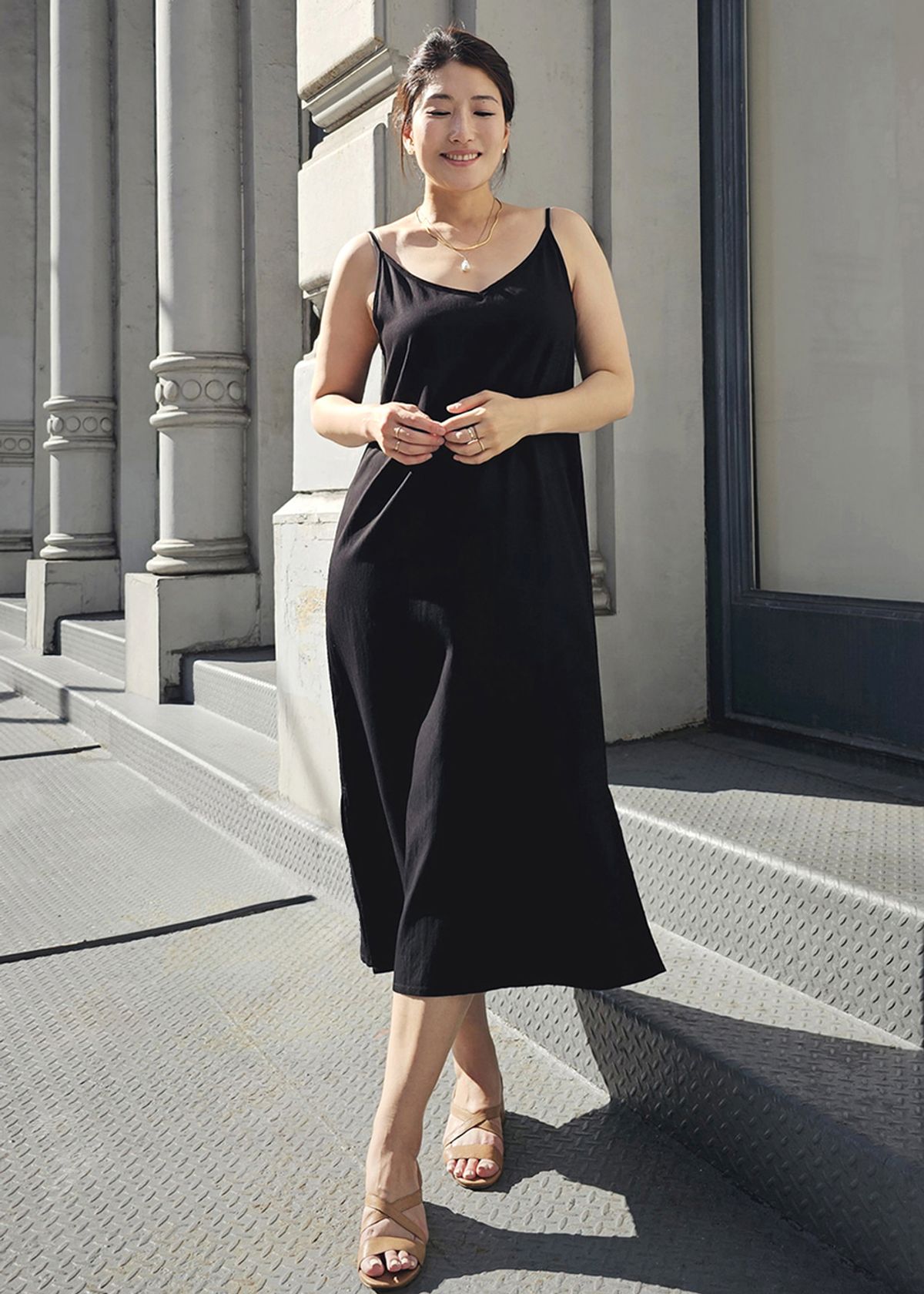 엘리초이(ELLY CHOI) MULBERRY SLIP DRESS [BLACK]