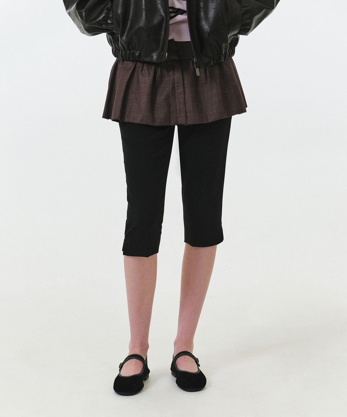 그로브(GROVE) MARINA SKIRT (BROWN CHECK)