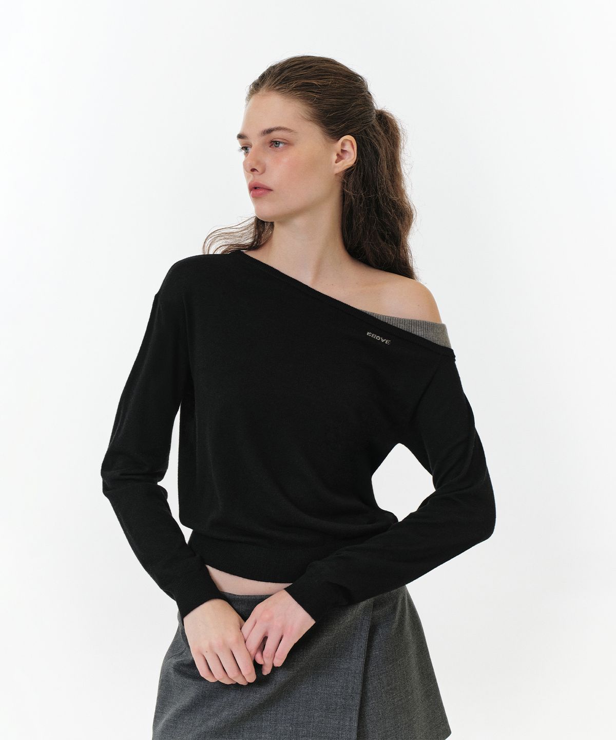 그로브(GROVE) EDEN COMBI KNIT (BLACK)