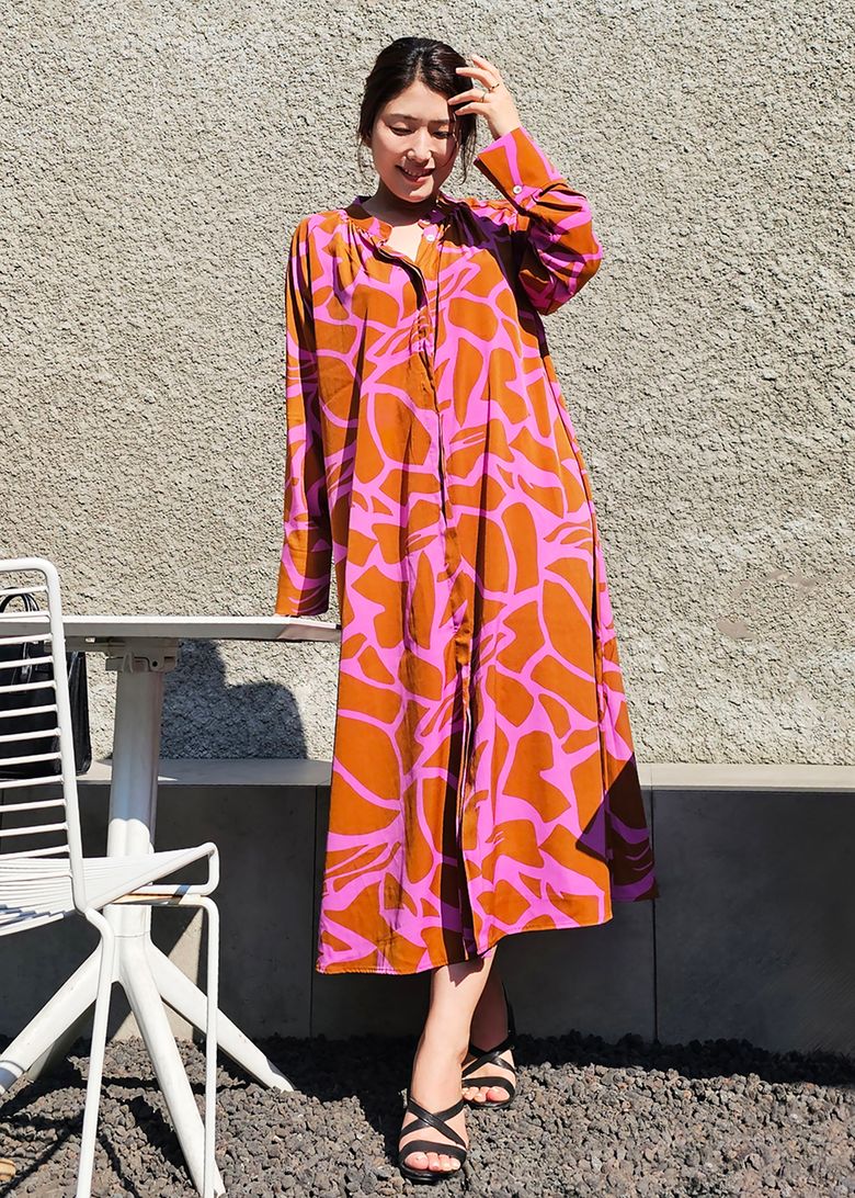 NOLITA PRINTED SHIRT DRESS [FUCHSIA]
