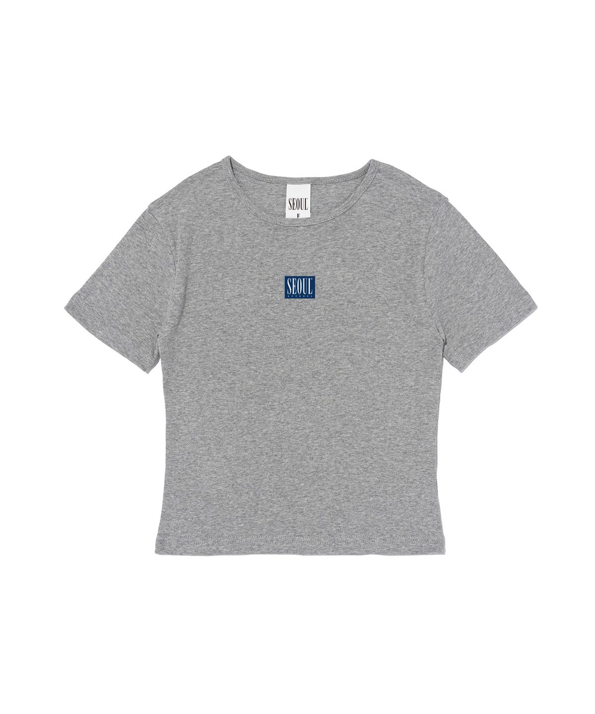 서울어패럴(SEOUL APPAREL) 박스 로고 크롭 반팔 티셔츠 (차콜)
