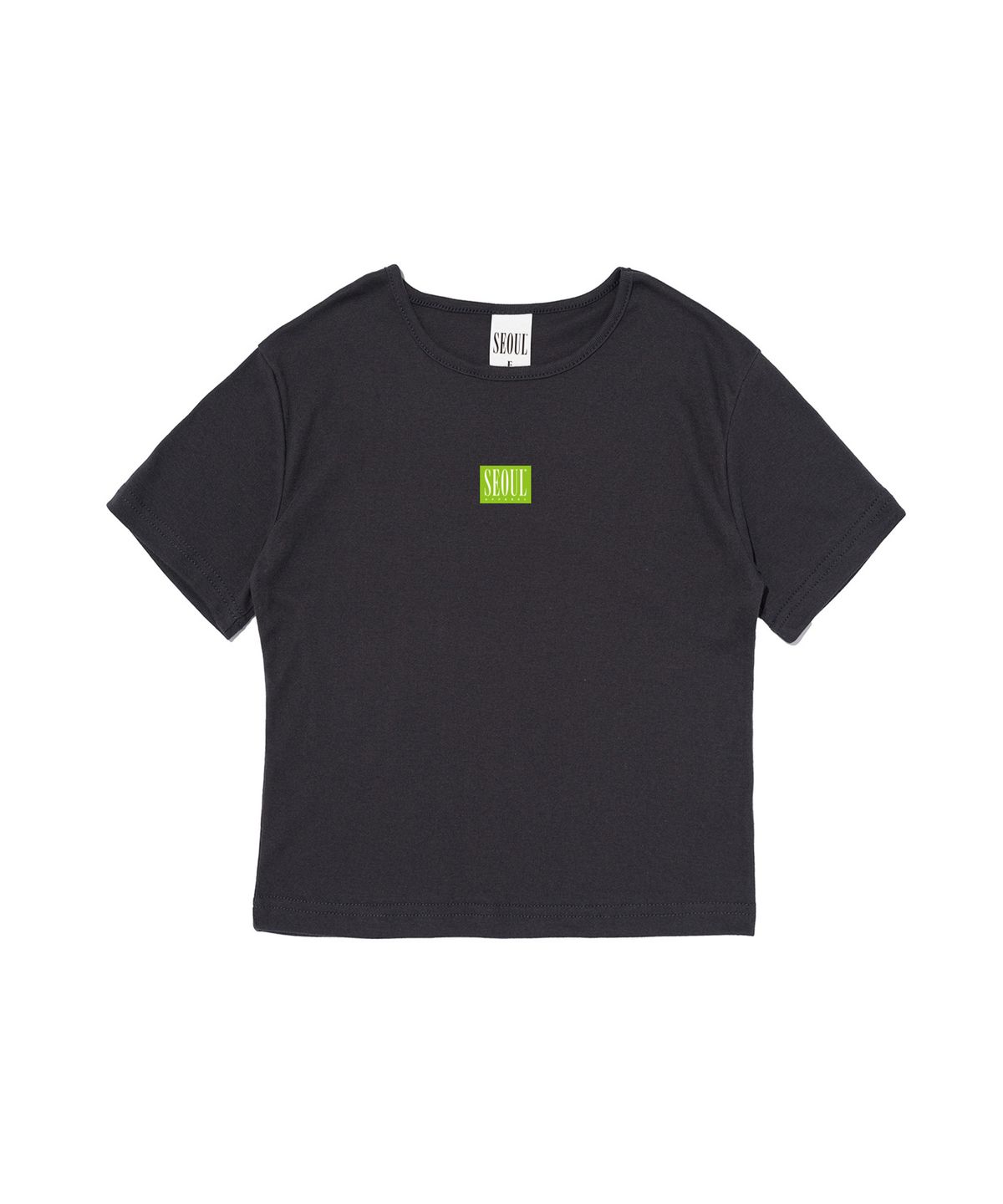 서울어패럴(SEOUL APPAREL) 박스 로고 크롭 반팔 티셔츠 (네이비)