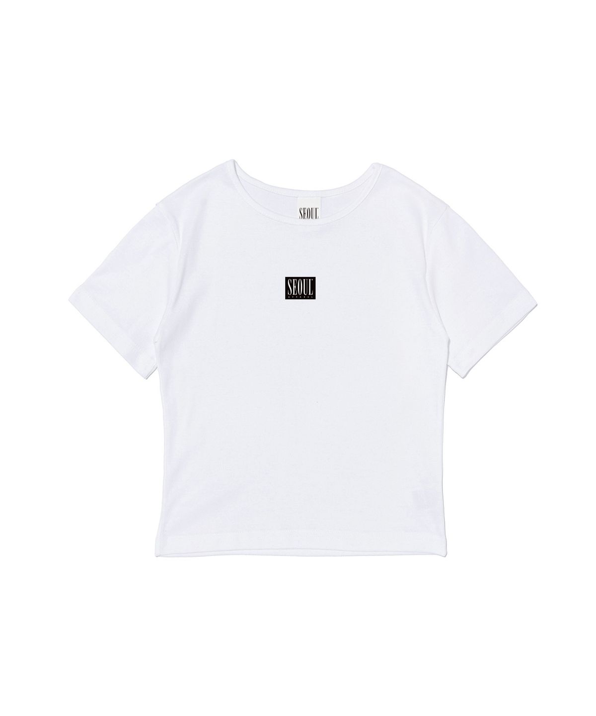 서울어패럴(SEOUL APPAREL) 박스 로고 크롭 반팔 티셔츠 (화이트)