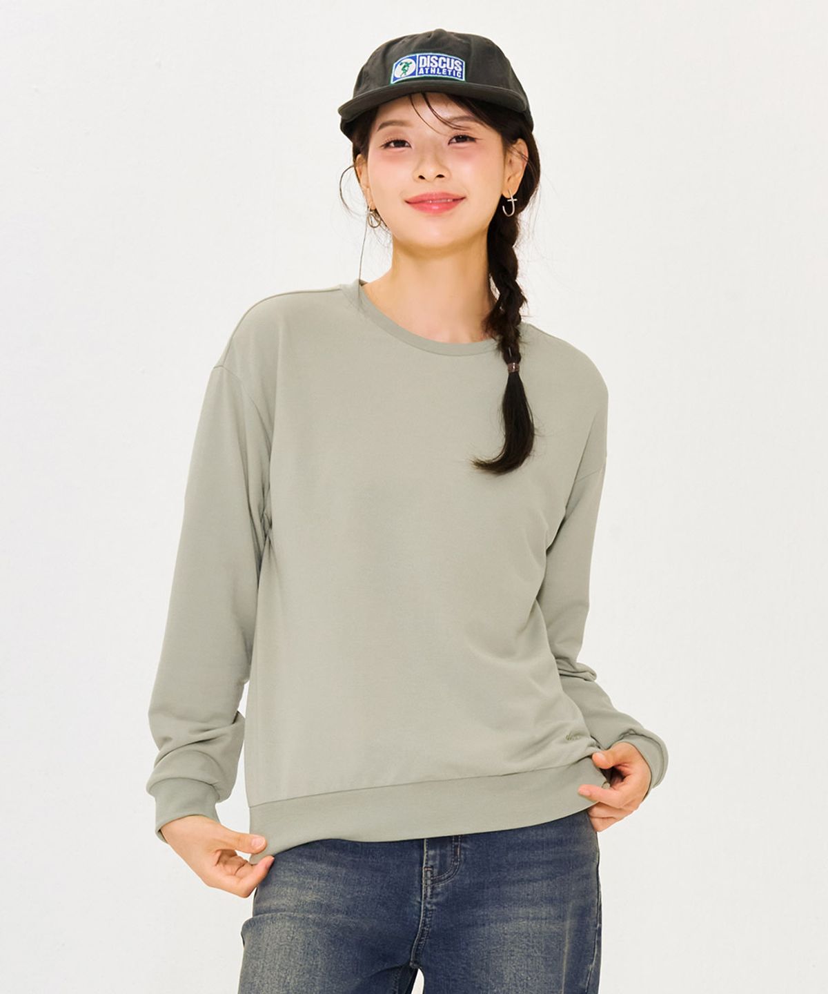 체이스컬트(CHASECULT) 여성 에센셜 데일리 맨투맨 티셔츠-민트