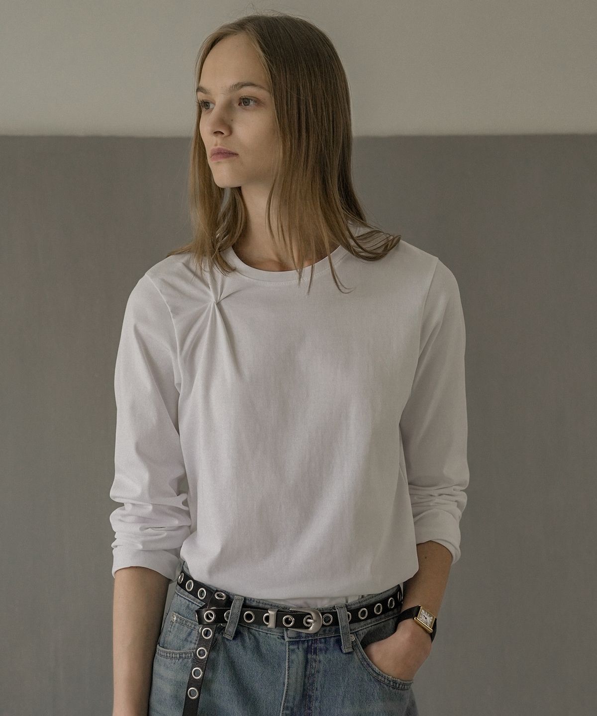 노운베러(KNOWNBETTER) Twisted longsleeve T-shirt [KNFW02TS31]_Ivory