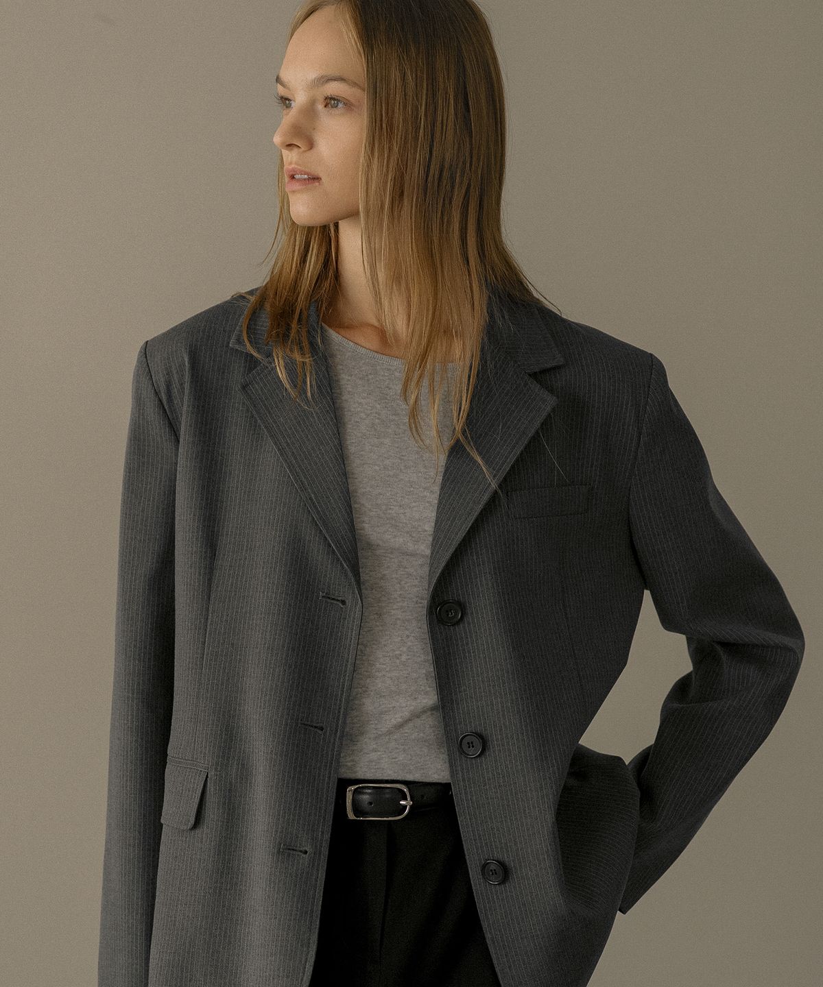 노운베러(KNOWNBETTER) Stripe essential single jacket [KNFW02JK03]_[2color]
