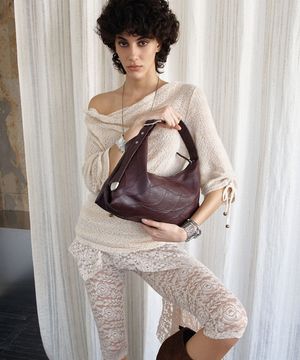 CACTUS HOBO BAG MINI [Burgundy]