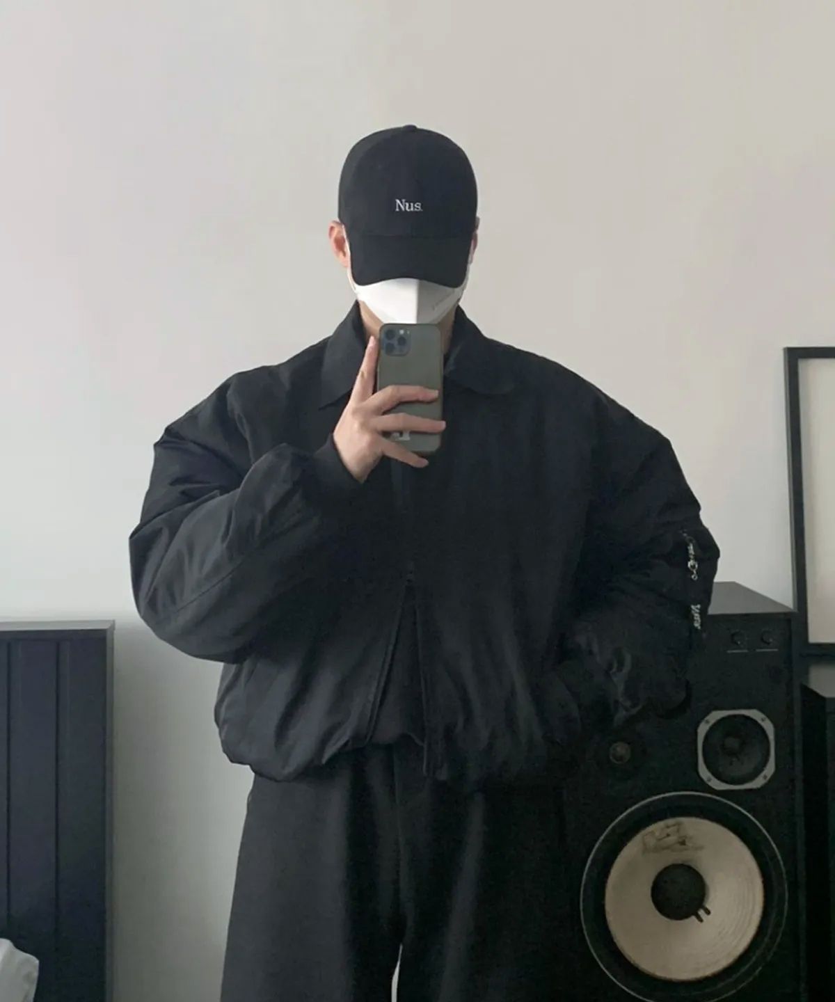 너스(NUS) YEI Logo MA-1 kara Jumper (블랙)