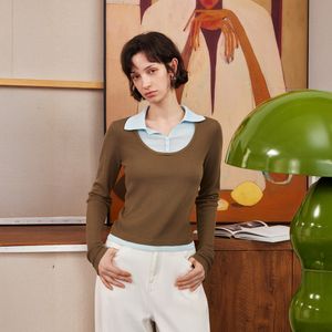 YY_Fake two pieces patchwork top