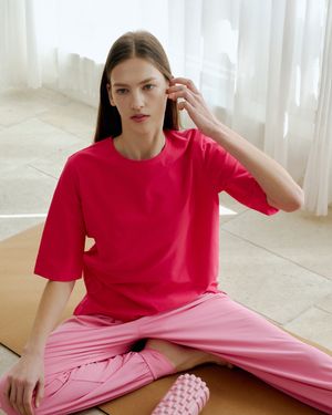 에어리 베이직 반팔 티셔츠(FMHST4025M)_딥핑크