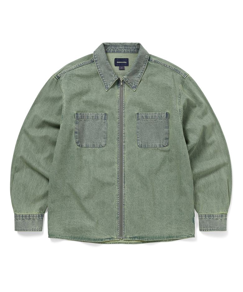 Washed Denim Zip Shirt Tint