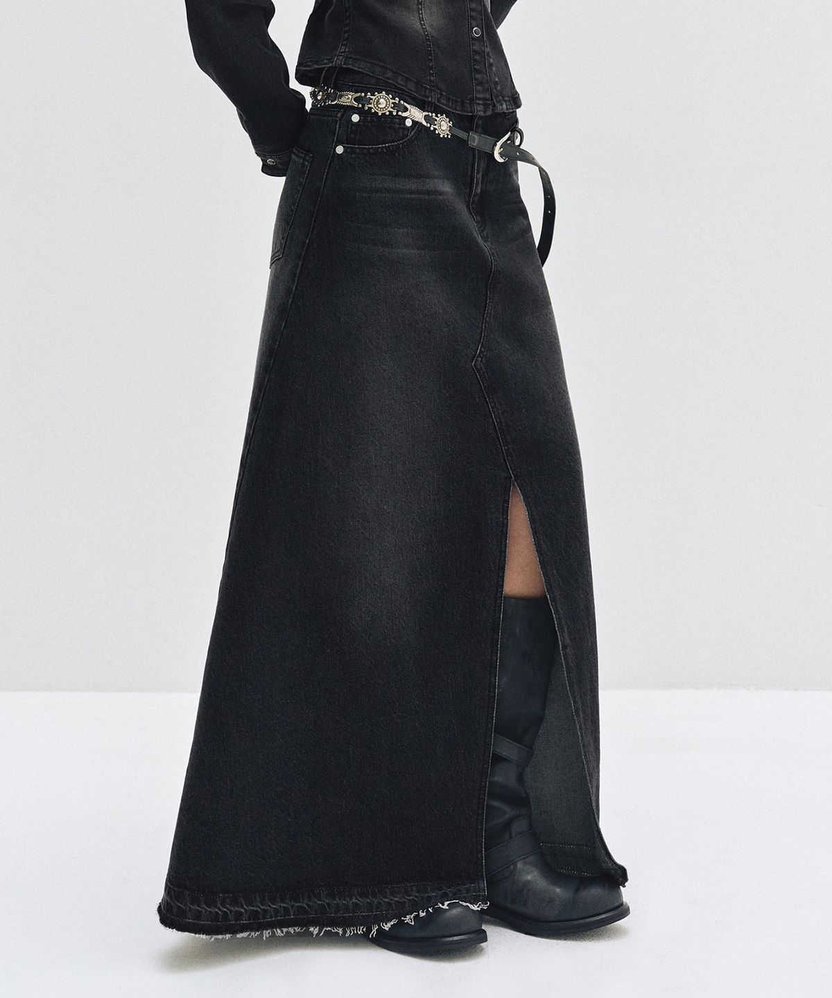 데케트 우먼(DECET WOMEN) Maxi Skirt DCSK006BLACK