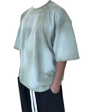 Edition8. 스모크 워싱 오버핏 피그먼트 반팔티(카키)