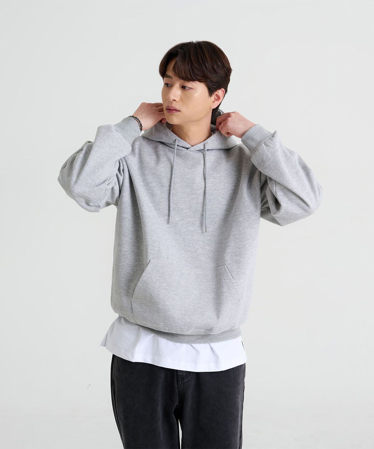 크레드먼스(CREEDMENS) [기모/논기모]5color 베이직 후드티 (Gray)
