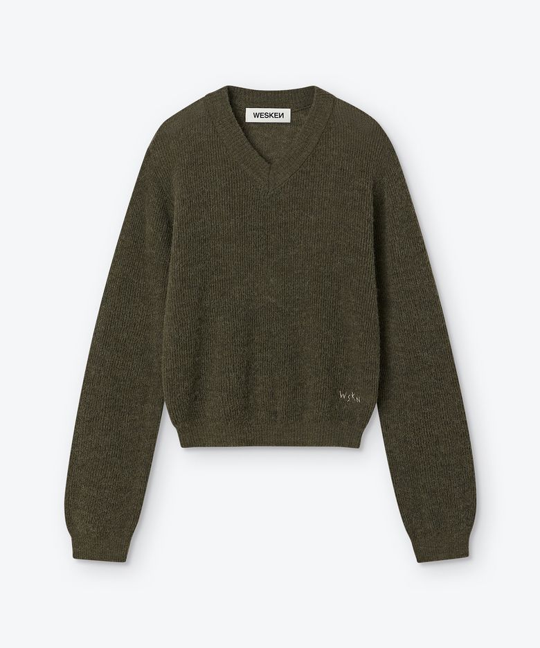 HAIRY WOOL KNIT (OLIVE)