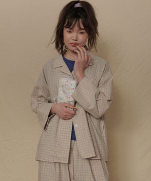 (uni)도미토리 머키 체크 파자마 옐로우