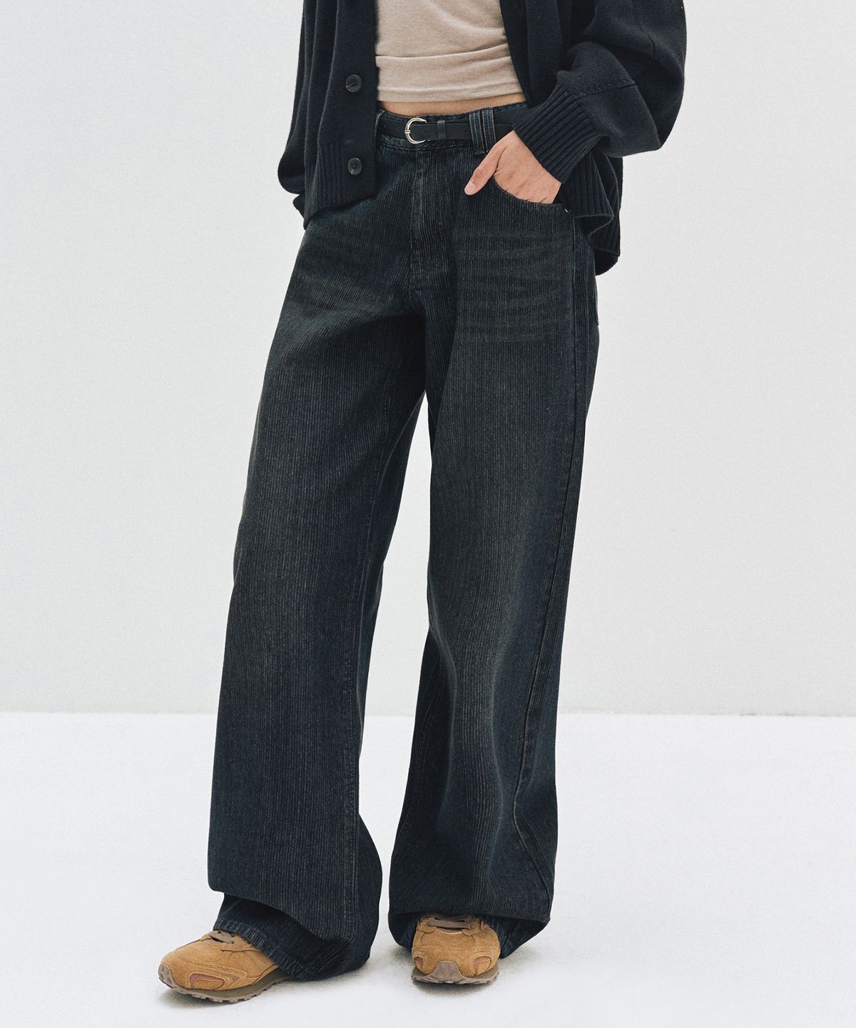 데케트 우먼(DECET WOMEN) [골지데님]Wide Rib Jeans DCWPT015DBLUE