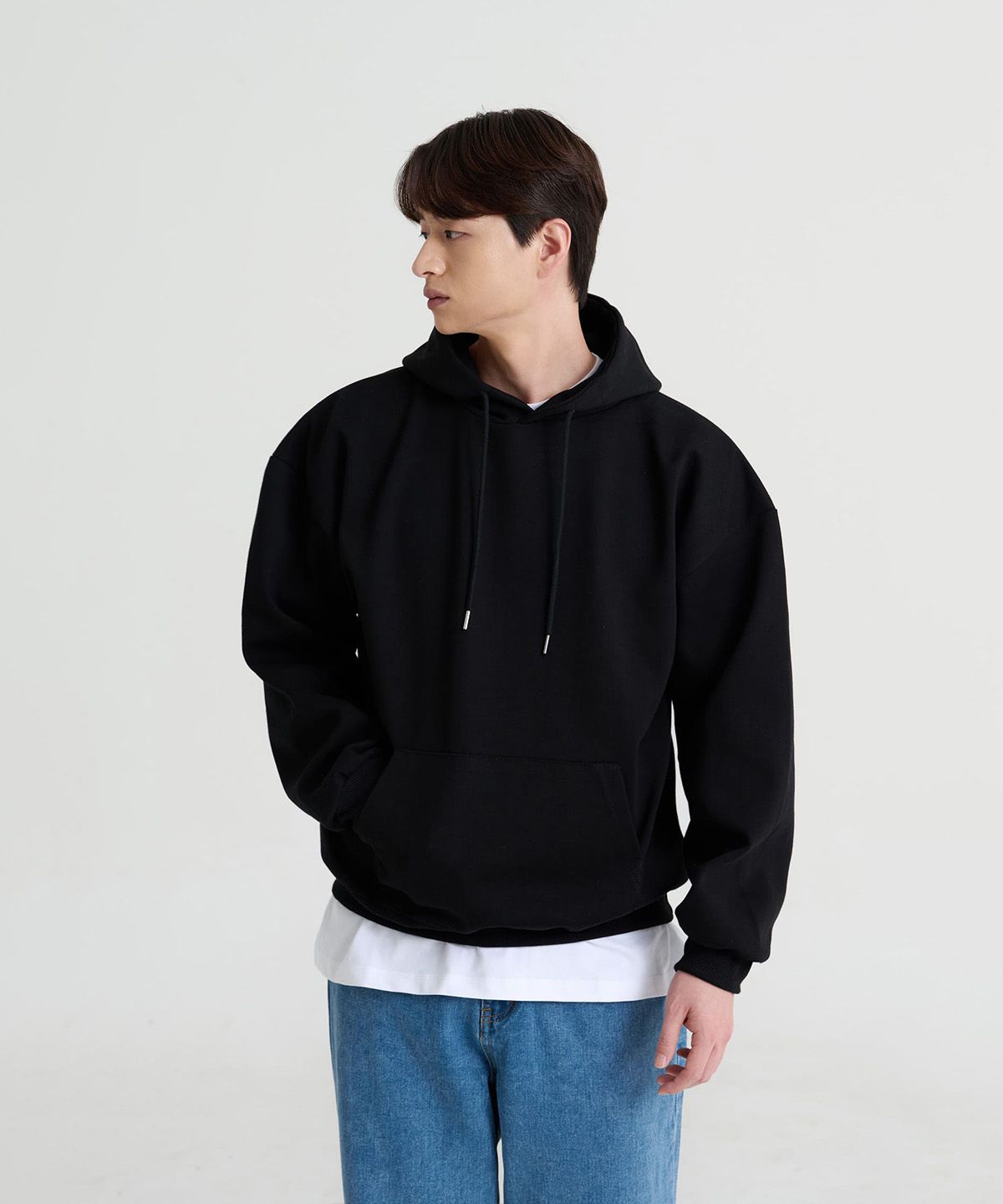 크레드먼스(CREEDMENS) [기모/논기모]5color 베이직 후드티 (Black)
