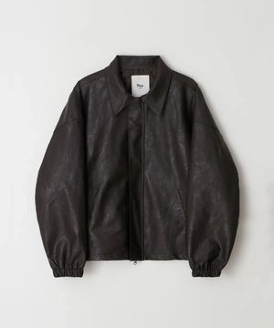 YEI half Neck Leather Jacket (브라운)